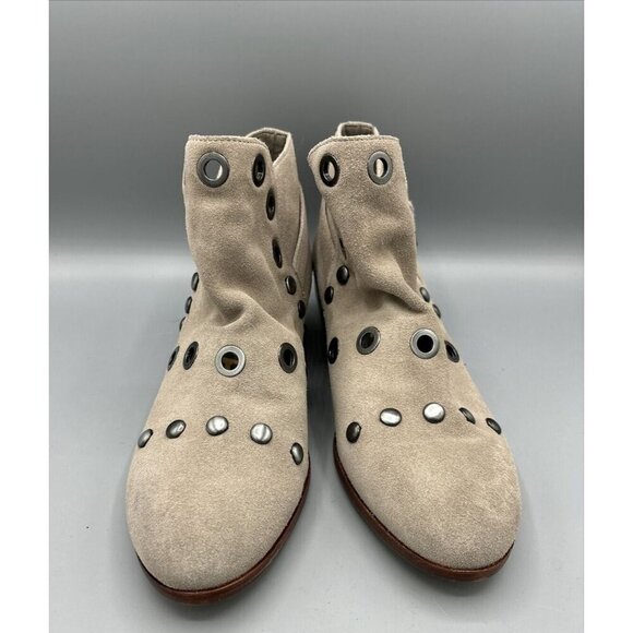 Sam Edelman Beige Suede Pedra Grommet Women’s Ankle Boots Size 8.5 - Picture 2 of 7
